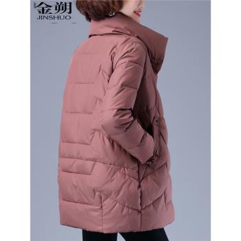 (免運)棉服女中長款2024年新款韓版寬松中年棉衣大碼媽媽裝加厚冬季外套
