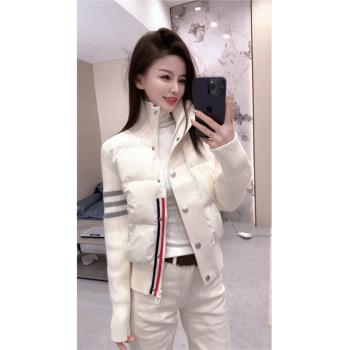 (免運)小香風針織羽絨棉服短款外套2025年冬季新款秋冬棉衣棉襖加厚女裝