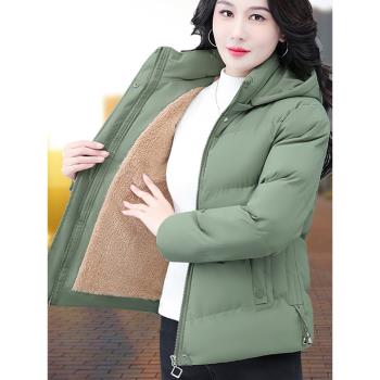 (免運)加絨加厚女士冬季棉服女2024年新款中年媽媽時尚冬裝羽絨棉衣外套