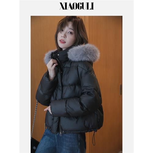 (免運)小谷粒連帽棉服女毛領2026春季新款棉襖「甄選▪超暖絨」短款外套