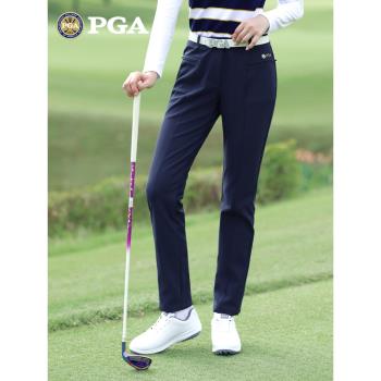 (免運)美國PGA光發熱內裡高爾夫褲子女士秋冬長褲加厚保暖高彈運動球褲