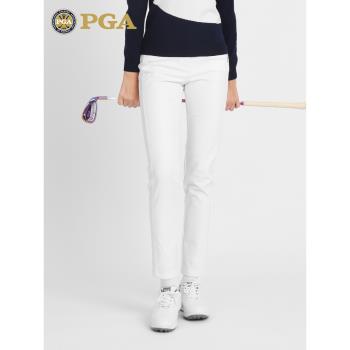 (免運)美國PGA 加絨版高爾夫服裝女士褲子秋冬長褲防水保暖女裝運動球褲