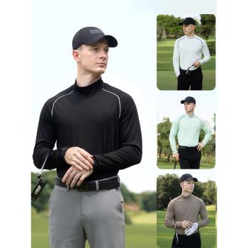 (免運)美國PGA 2025高爾夫服裝男裝春秋打底衫運動上衣高彈親膚保暖