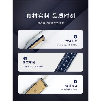 (免運)適配卡地亞山度士杜蒙表帶快拆鱷魚皮真皮DUMONT手錶帶針扣santos