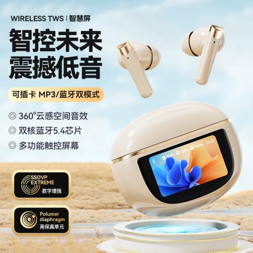 (免運)藍牙耳機入耳式2024年新款智能觸屏主動降噪真無線高端高音質運動