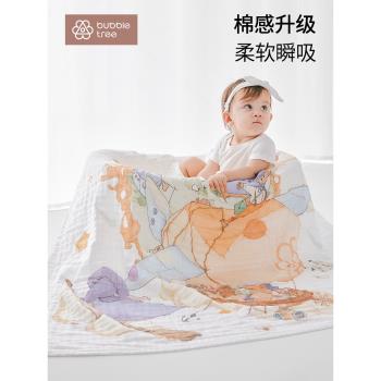 bubbletree嬰兒紗布大浴巾全棉超軟兒童六層新生寶寶專用洗澡純棉