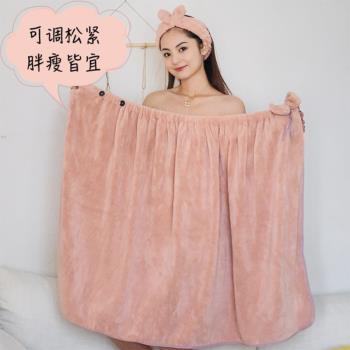 浴巾女秋冬新款可穿可裹2024年全棉家用大人洗澡純棉吸水浴裙浴袍