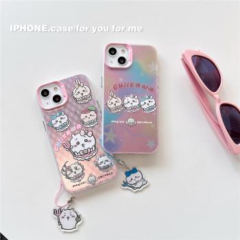 吉伊卡哇Chiikawa可愛iphone16promax小八Hachiware烏薩奇Usagi漸變15軟手機殼適用蘋果14plus飛鼠13保護殼12