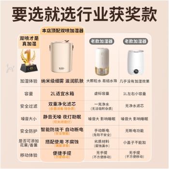 【央媽推薦】加濕器雙噴無線家用輕音便攜辦公室桌面迷你空氣凈化器學生宿舍補水孕婦嬰兒臥室空調房保濕大霧