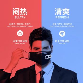 新款充電口罩小風扇便攜夾子靜音電動禮品迷你過濾式口罩風扇禮品