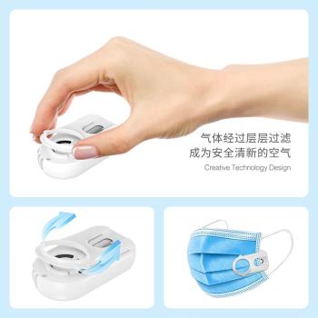 創意新型便攜USB充電夾式口罩風扇 戶外運動透氣通風靜音無葉風扇