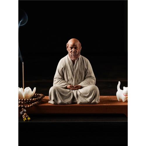 久造新中式禪意達摩祖師茶寵精品可養紫砂茶道空間茶桌裝飾小擺件|茶寵