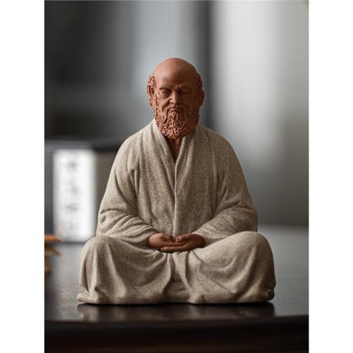 久造新中式禪意達摩祖師茶寵精品可養紫砂茶道空間茶桌裝飾小擺件|茶寵
