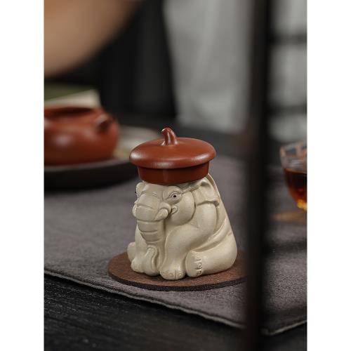 可養紫砂茶寵手工精品茶玩創意茶具雕塑擺件禮品吉祥大象