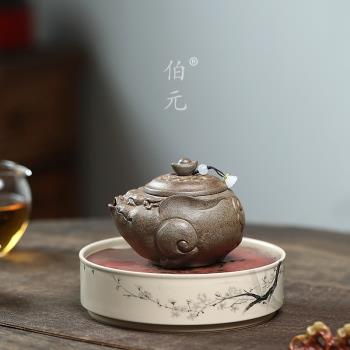 宜興紫砂壺原礦段泥全手工手抓壺金蟾招財進寶200ML創意茶壺茶具