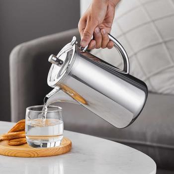 1.8L時尚經典加厚不銹鋼品質短嘴冷水壺涼水壺果汁飲料壺創意茶壺