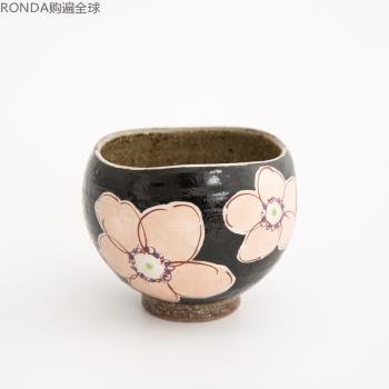 日本進口虛空藏窯 九穀燒手繪純手工陶瓷杯子創意茶杯 多色300ml