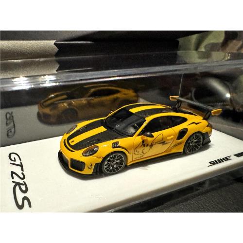 SUHE 1/64 TP 保時捷GT3 限量911 GT2 RS 藤原浩樹脂汽車模型擺件|火車