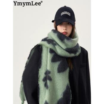 YmymLee日本設計師聯名款圍巾女冬季高階感秋冬保暖加厚冬天圍脖