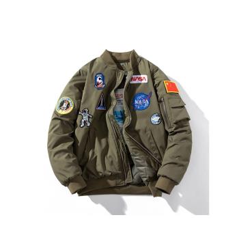 NASA宇航員聯名外套美式飛行員夾克男情侶秋冬季加厚棉衣棒球棉服