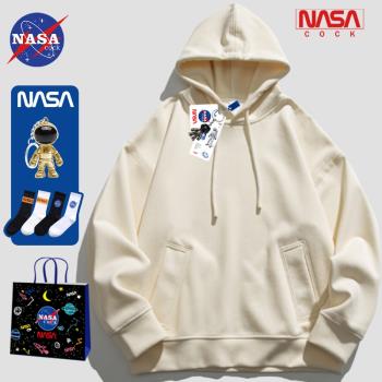 NASA聯名時尚休閑衛衣男秋冬連帽寬松高街情侶ins潮牌長袖外套女