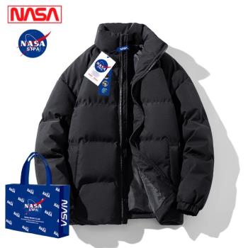 NASA聯名羽絨服男外套冬季棉衣加厚潮牌大碼立領羽絨棉服男款情侶
