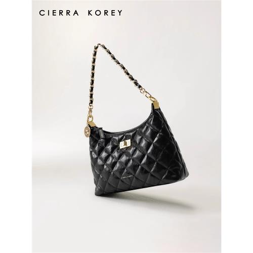 (免運)Cierra Korey官網 托特包包女士2025新款鏈條包菱格單肩斜挎包
