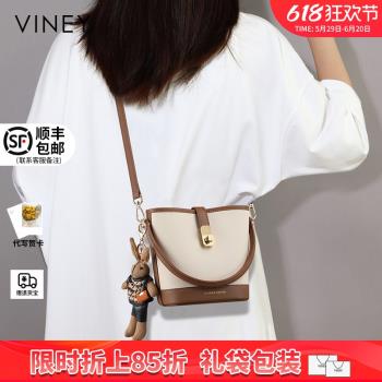 (免運)Viney水桶包包女式2025新款真皮女包夏天小包單肩斜挎手提通勤包