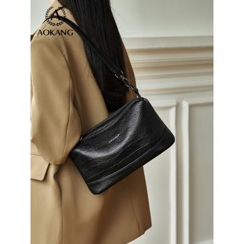 (免運)奧康單肩包女式2025新款媽媽包包大容量女包高階腋下包真皮斜挎包