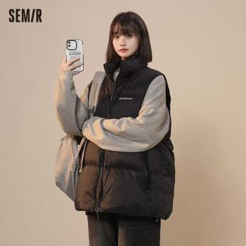 森馬羽絨馬甲女冬季新款立領別致坎肩外套加厚保暖休閑百搭上衣潮