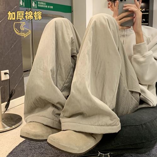 森馬東北棉褲女冬季外穿加厚防風防寒保暖褲直筒寬松百搭闊腿褲潮
