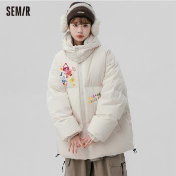森馬連帽棉服女冬季新款加厚防風保暖麵包服外套時尚洋氣大碼女裝