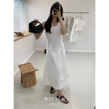 WINNER法式氣質度假無袖連衣裙