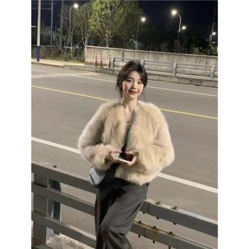 秋冬季皮草外套女海寧中長款仿狐貍毛毛絨高級感超好看小個子新款