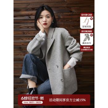 口碑羊毛駱駝絨外套雙面呢大衣