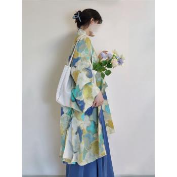 晴山木語女款長衫三襉裙寬松漢服