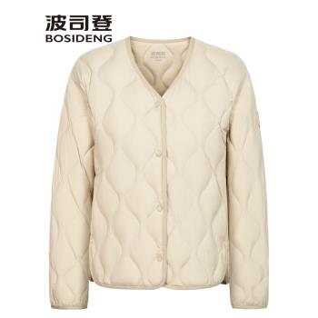 波司登2024新款秋冬季女士輕薄羽絨服內膽時尚無領疊穿短外套女