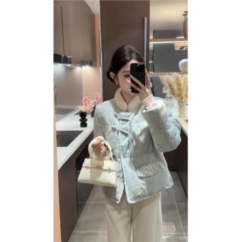 新中式氣質國風加厚羽絨服女裝2024冬季新款時尚毛絨拼接保暖外套