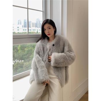MSBEAST進口托斯卡納皮毛一體外套女羊羔毛皮草大衣丨鬆弛公式