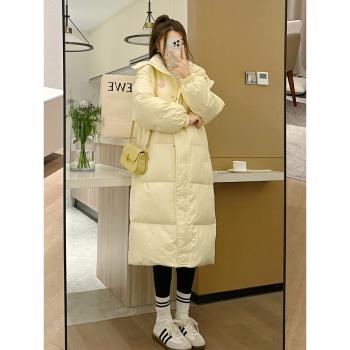 奶fufu長款羽絨服女2024冬季新款中長款90白鴨絨過膝加厚保暖外套