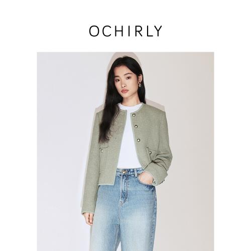 OCHIRLY歐時力  經典小香風箱型短外套女正肩高級復古秋冬