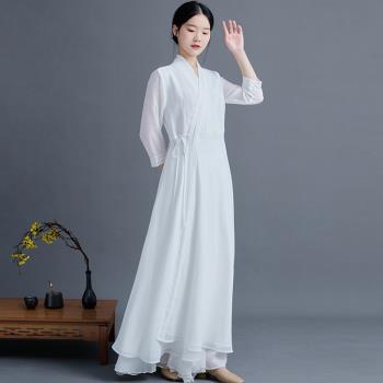 白色古風秋季旗袍唐裝上衣漢服