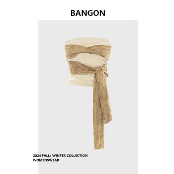BANGON 復古抹胸背心短款氣質辣妹風2025年夏季新款設計感上衣女