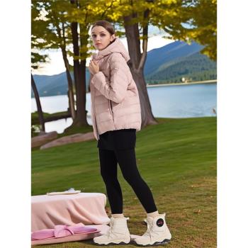 雪倫羽絨服女士短款輕薄春秋外套連帽修身商場同款13331