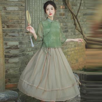 民國小洋裝改良旗袍上衣禪意茶服