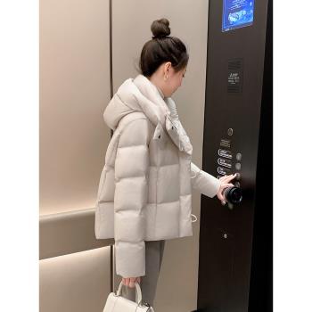 短款女士羽絨服冬季2024新款時尚洋氣90白鴨絨小個子加厚保暖外套