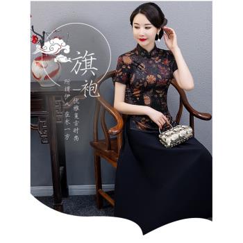 春夏日常時尚修身女式旗袍兩件套