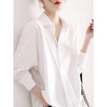 白領哥弟新女裝2025新款春秋季設計感洋氣上衣寬松白色襯衫長袖女