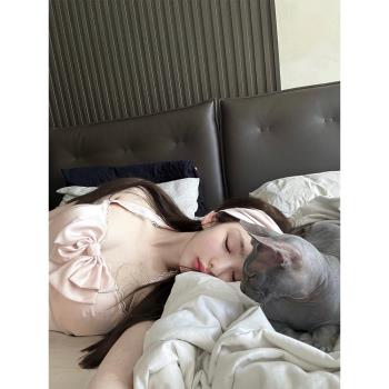 DoggyQin Sweet doggy六週年系列/雙面緞情侶睡衣套裝垂感家居服