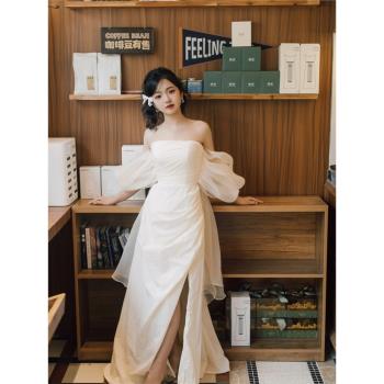 出門外景旅拍禮服小眾迎賓輕婚紗